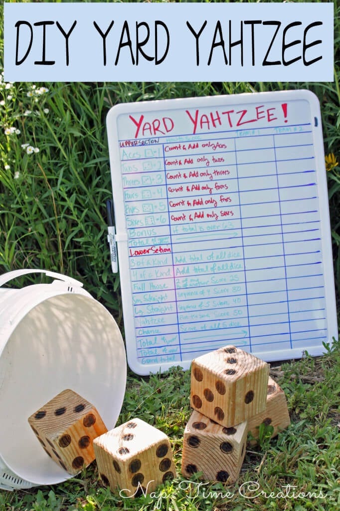 yard yahtzee DIY yard game, easy to make, fun to play