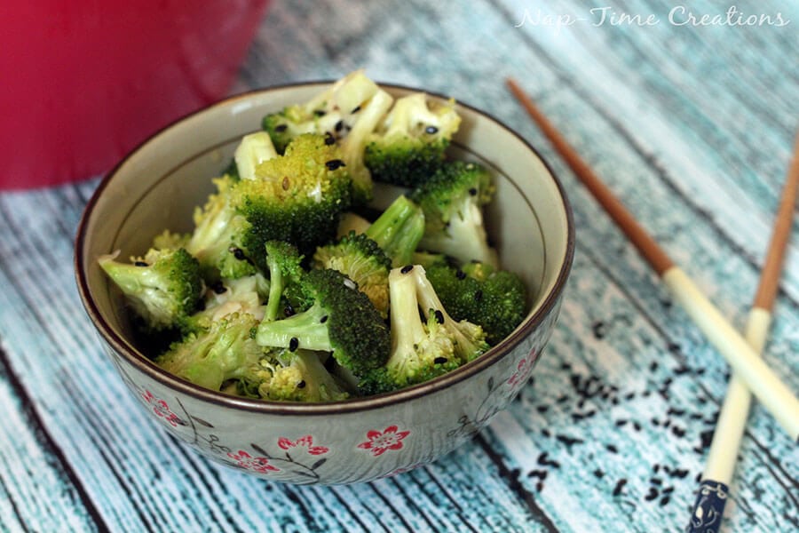Garlic Broccoli Salad in a bowl.