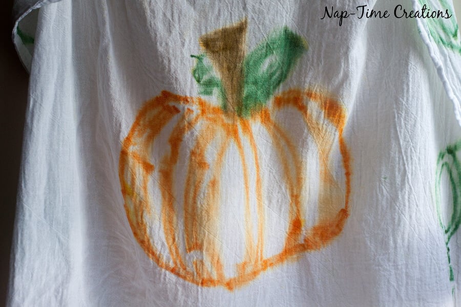 fall towel with sharpies 1