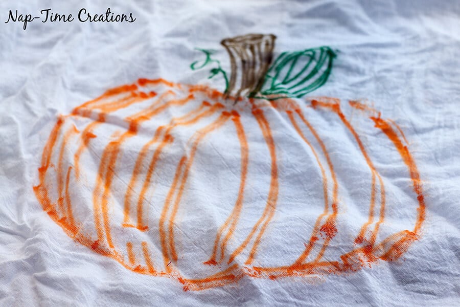 fall towel with sharpies 3