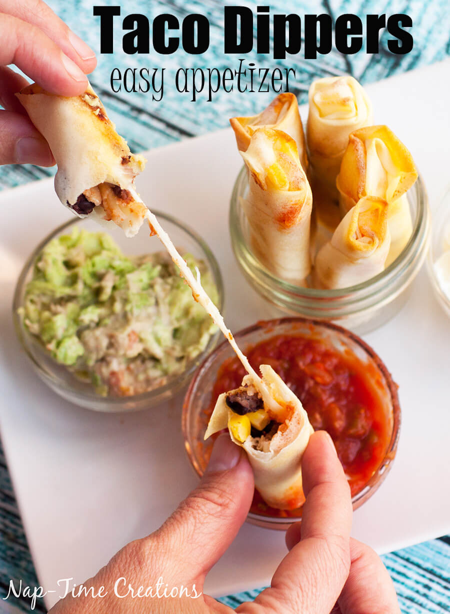 taco dippers appetizer for football game parties from Nap-Time Creations {ad} #KickUpTheFlavor