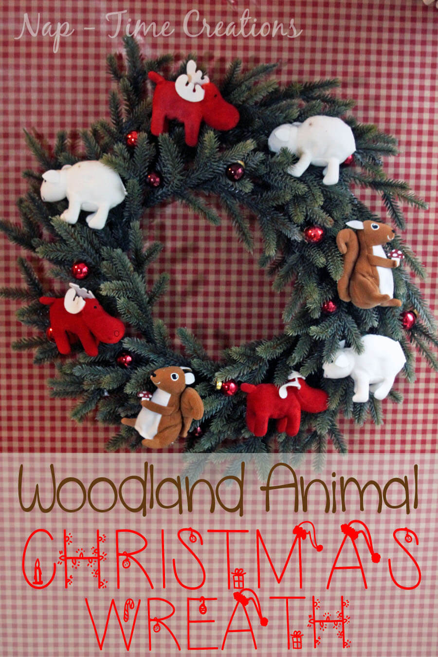 Woodland Animal Christmas Wreath by Nap-Time Creations